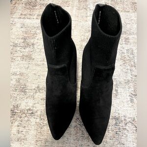 Steve Madden Black Suede Reece Sock Booties Size 7